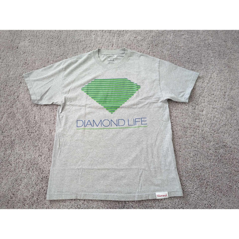 Diamond Life T Shirt Mens Large Gray Short Sleeve 100% Cotton Made in‎ USA
